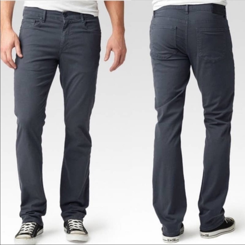 PAIGE federal Slim Straight Twill Pants In Soot 30x27